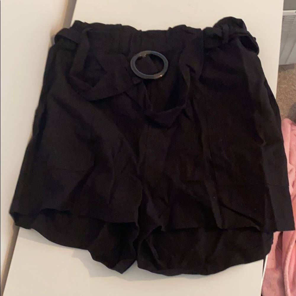 Black cotton shorts
